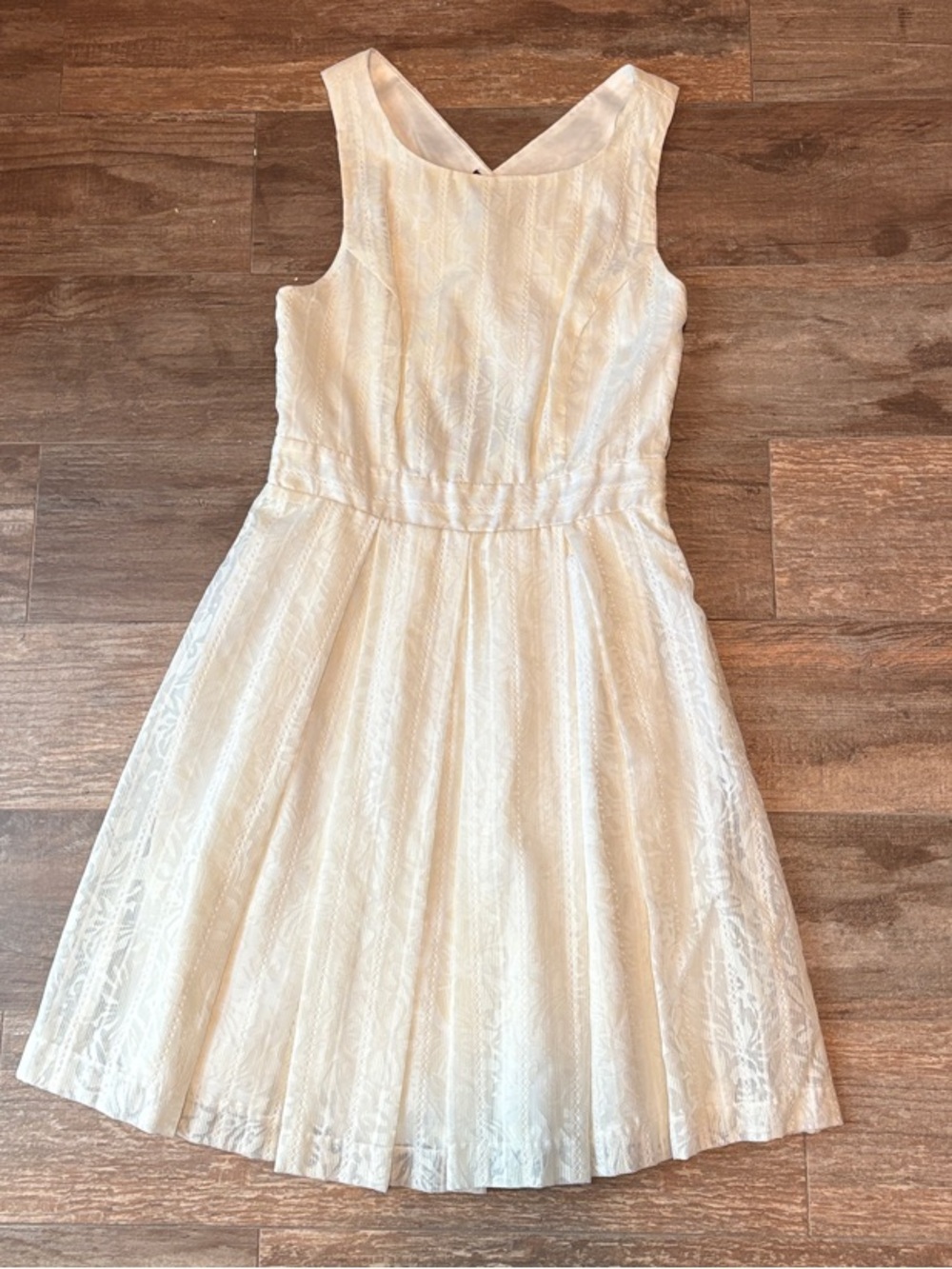 BCBG Girls Cream Lace Fit-and-Flare Dress